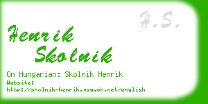 henrik skolnik business card